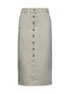 Isabel Marant Étoile Marant Etoile Women Vandy Denim Midi Skirt In Gray