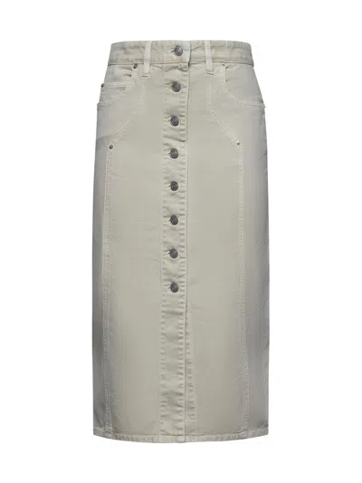 Isabel Marant Étoile Marant Etoile Women Vandy Denim Midi Skirt In Gray