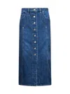 Isabel Marant Étoile Marant Etoile Vandy Denim Cotton Skirt In Blue