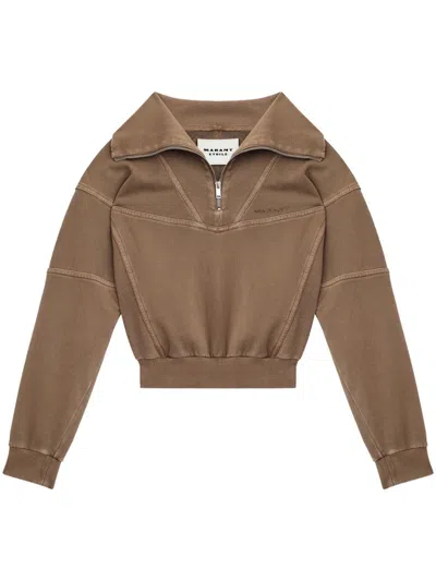 Isabel Marant Étoile Marant Etoile Women Yaele Cotton Sweatshirt In Brown