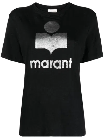 Isabel Marant Étoile Marant Etoile Women Zewel Logo Cotton T-shirt In Black