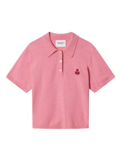 Isabel Marant Étoile Marant Etoile Wool And Cotton Polo Shirt In Pink