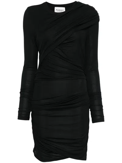Isabel Marant Étoile Isabel Marant Etoile Denise Short Draped Jersey Dress In Black