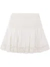 Isabel Marant Étoile 'violana'white Miniskirt With Pleated Details And Scallop Hem In Linen And Cotton Blend Woman In 20wh White