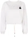 Isabel Marant Étoile Cropped Drawstring Sweatshirt In White