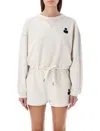 Isabel Marant Étoile Margo Cropped Drawstring Sweatshirt In Beige