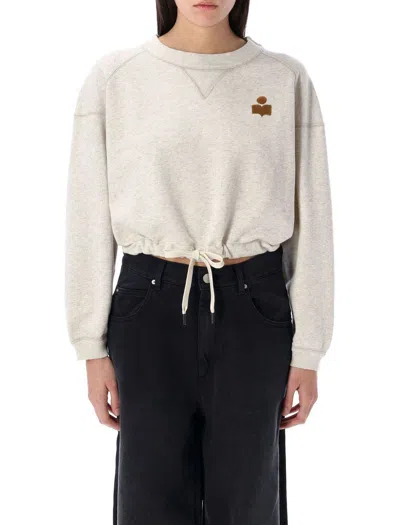Isabel Marant Étoile Margo Cropped Hoodie In Ecru Camel
