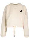 Isabel Marant Étoile Margo Cropped Drawstring Sweatshirt In Ecru