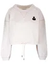 Isabel Marant Étoile Margo Cropped Drawstring Sweatshirt In White