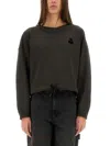 Isabel Marant Étoile Marant Etoile Margo Logo Cotton Crewneck Sweatshirt In Black