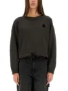 Isabel Marant Étoile Marant Etoile Margo Logo Cotton Crewneck Sweatshirt In Black