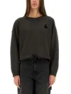 Isabel Marant Étoile Marant Etoile Margo Logo Cotton Crewneck Sweatshirt In Black