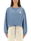 Isabel Marant Étoile Cropped Knitwear Drawstring Hem In Blue