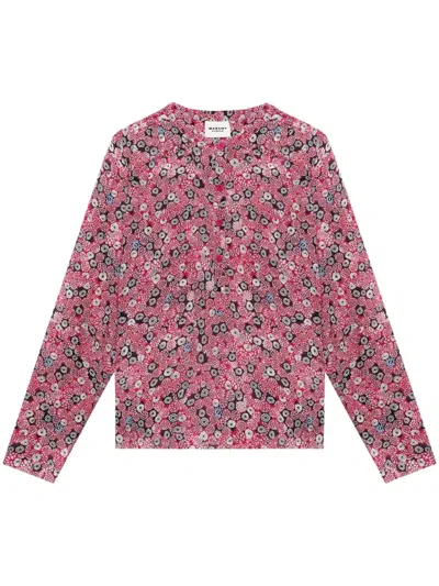 Isabel Marant Étoile Maria Abstract-print Blouse In Pink