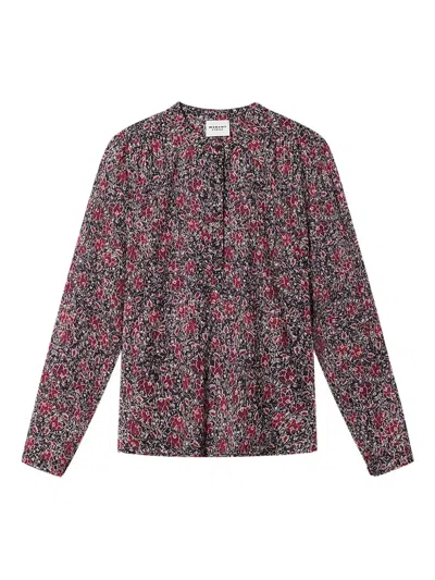 Isabel Marant Etoile Maria Cotton Voile Floral Print Blouse In Multi