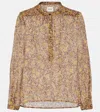 Isabel Marant Étoile Maria Floral Cotton Voile Blouse In Brown