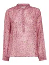 Isabel Marant Étoile Maria Floral-print Band-collar Shirt In Pink