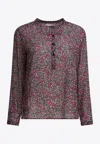 Isabel Marant Étoile Maria Floral Buttoned Top In Gray