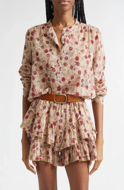 Isabel Marant Étoile Maria Print Cotton Button-up Shirt In Brown