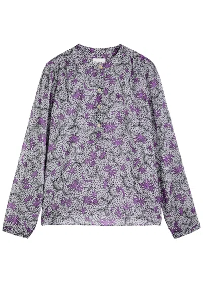 Isabel Marant Étoile Maria Printed Cotton Blouse In Lilac