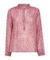 Isabel Marant Étoile Maria Floral-print Band-collar Shirt In Pink