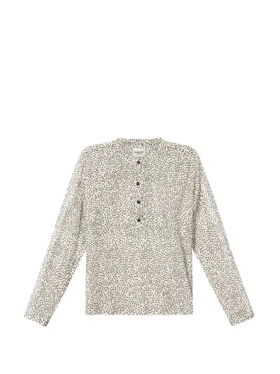 Isabel Marant Étoile Maria Polka-dot Organic Cotton-voile Blouse In Neutral