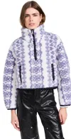 Isabel Marant Étoile Marie Printed Teddy Half-zip Sweater In Ecru/purple
