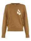Isabel Marant Étoile Relaxed Fit Long Sleeve Jersey Top With Ribbed Details In Brown