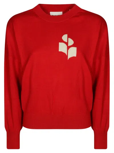 Isabel Marant Étoile Womens Poppy Red Round-knit Knitted Cotton And Wool-blend Jumper