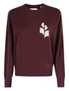 Isabel Marant Étoile Marisans Mixed Cotton Logo Sweater In Burgundy