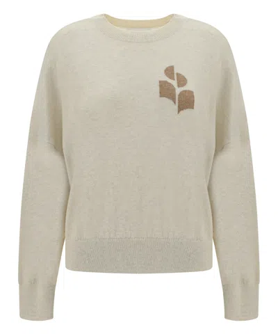 Isabel Marant Étoile Graphic Detail Cotton Knit Sweater In Grau 1