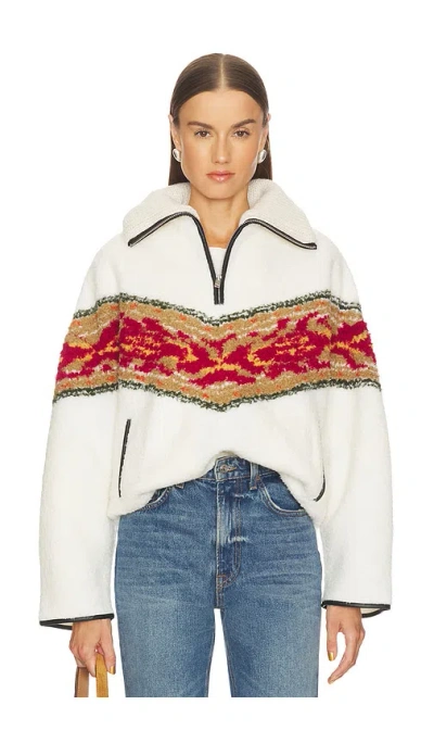 Isabel Marant Étoile Marner Festive Graphic Fleece In White