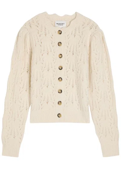 Isabel Marant Étoile Maxine Openwork Alpaca-blend Cardigan In White