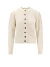 Isabel Marant Étoile Maxine Perforated Alpaca Blend Cardigan In White