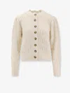 Isabel Marant Étoile Maxine Perforated Alpaca Blend Cardigan In White