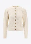 Isabel Marant Étoile Maxine Wool-blend Crewneck Cardigan In Neutral
