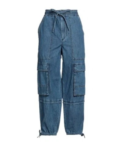 Isabel Marant Étoile Medium Blue Drawstring Cargo Jeans