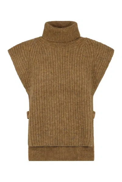 Isabel Marant Étoile Megan Alpaca Blend Knit Vest In Camel