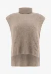 Isabel Marant Étoile Megan Turtleneck Sweater Vest In Gray