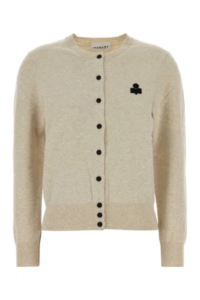 ISABEL MARANT ÉTOILE ISABEL MARANT ETOILE MELANGE CREAM COTTON BLEND MONA CARDIGAN