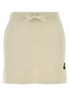 Isabel Marant Étoile Isabel Marant Etoile Melange Cream Stretch Cotton Blend Amaline Mini Skirt