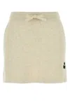 Isabel Marant Étoile Isabel Marant Etoile Melange Cream Stretch Cotton Blend Amaline Mini Skirt In Lightgrey