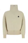 Isabel Marant Étoile Isabel Marant Etoile Women Melange Cream Stretch Cotton Blend Cardigan In Green