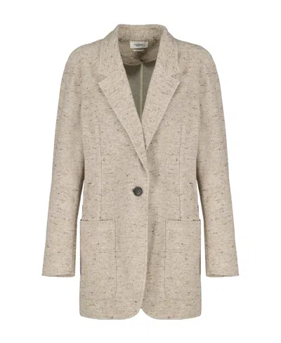 Isabel Marant Étoile Mélange-effect Single-breasted Blazer In Nude