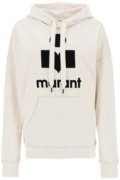 Isabel Marant Etoile Melange Ivory Cotton Blend Mansel Sweatshirt In Metallic