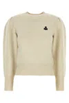 Isabel Marant Étoile Isabel Marant Etoile Melange Ivory Stretch Cotton Blend Kelaya Sweater In Gold