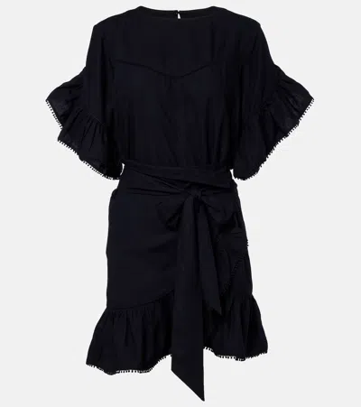 Isabel Marant Étoile Melicia Ruffled Minidress In Black