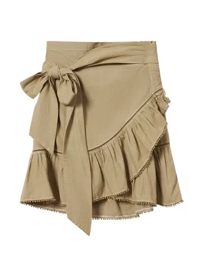 Isabel Marant Étoile Mempster Ruffled Wrap Mini Skirt In Brown