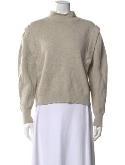 Pre-owned Isabel Marant Étoile Merino Wool Mock Neck Sweater In Neutral