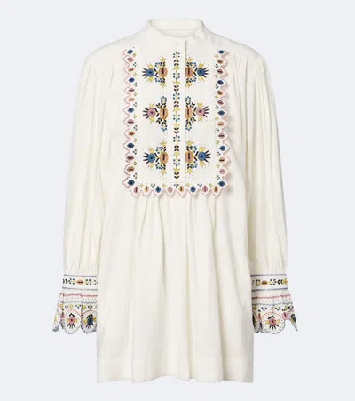 Isabel Marant Étoile Merva Embroidered Minidress In White